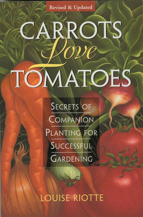 Cover of an illustrated gardening guide featuring carrots, tomatoes, onions, and other vegetables with a focus on companion planting, included in Books and Home and Garden How-To Books collections.