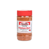 Clear plastic shaker bottle of seasoned red chicken dust with a red cap and labeled front, featured in Kitchen & Food, Food, Pantry, USA Made, Best Sellers, and Promo Eligible collections.