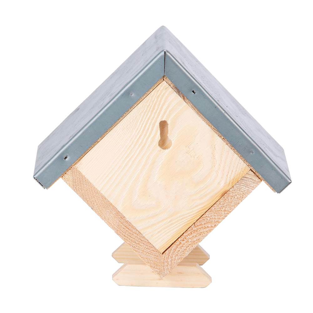 Handcrafted square bee house made of pine wood with a zinc roof, designed to support beneficial bees in garden and farm settings, featured in Farm, Garden & Tool and Best Sellers collections.