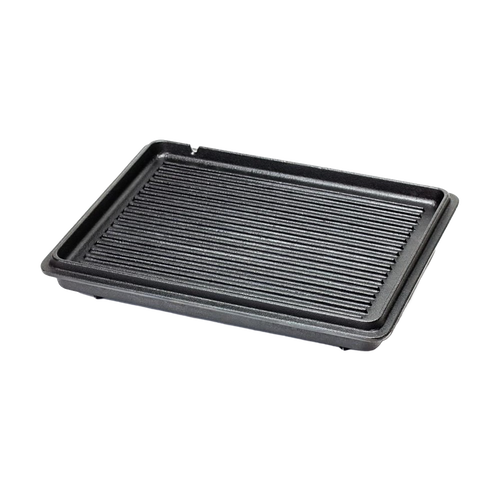 Durable cast iron griddle pan with raised ridges for grilling meats and vegetables, ideal for Farm, Garden & Tool, Kitchen & Food, Camping, Cookware, and Cast Iron collections.