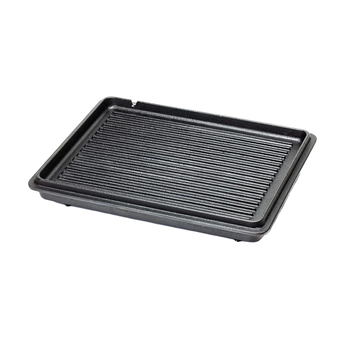 Durable cast iron griddle pan with raised ridges for grilling meats and vegetables, ideal for Farm, Garden & Tool, Kitchen & Food, Camping, Cookware, and Cast Iron collections.