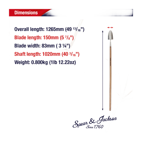 Long-handled garden trowel with a polished stainless steel blade and weatherproofed wooden shaft, designed for soil breaking and turning in Farm, Garden & Tool and Digging and Cultivating collections.
