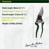 Heavy-duty green-handled left-handed bypass pruners with notched steel blade for clean pruning of shrubs and roses, featured in Farm, Garden & Tool, Garden Accessories, Lawncare, Best Sellers, and Promo Eligible collections.