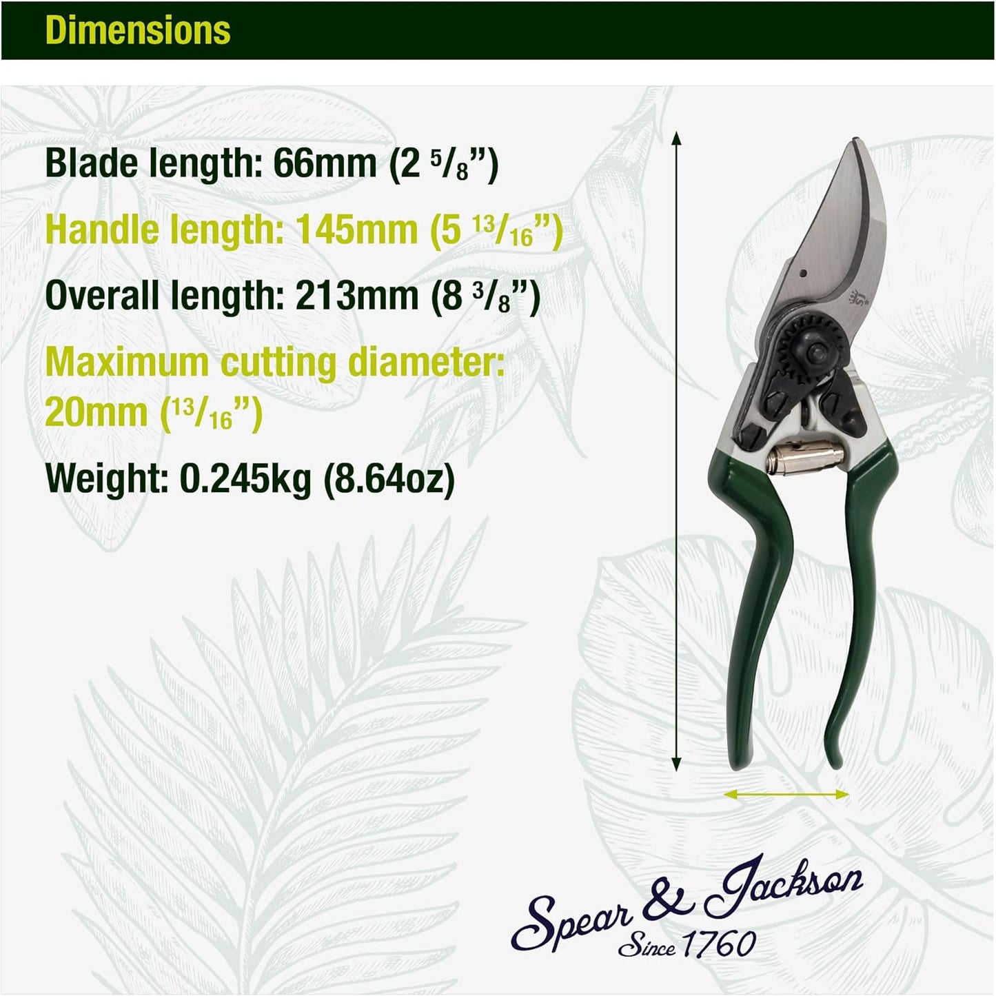Heavy-duty green-handled left-handed bypass pruners with notched steel blade for clean pruning of shrubs and roses, featured in Farm, Garden & Tool, Garden Accessories, Lawncare, Best Sellers, and Promo Eligible collections.