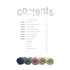 Contents page of a soapmaking book in simple black text with a playful gray title and five neatly rolled multicolored wool towels below, ideal for Health & Wellness and Soapmaking Supplies collections.