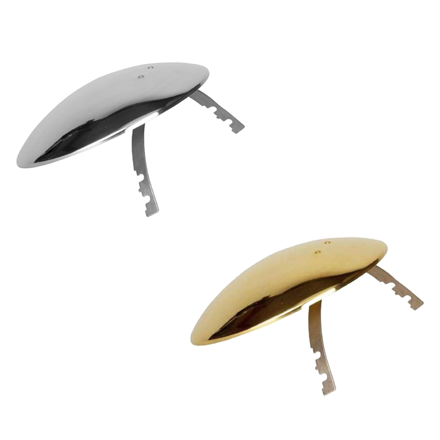 Two polished metal parabolic side reflectors with mounting brackets, designed to focus light from pressure lamps, featured in Lamps & Lighting, Parts and Accessories, Other Parts, Best Sellers, and Promo Eligible collections.