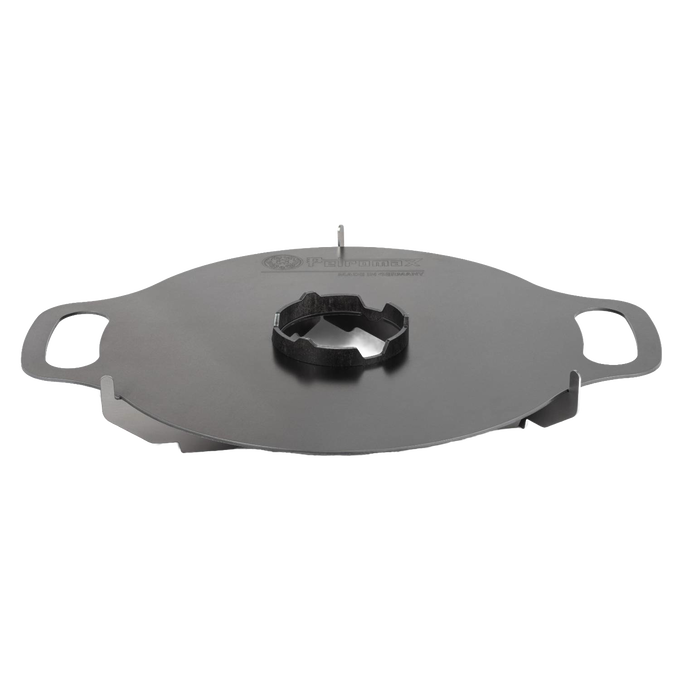 Heavy-duty black metal cooking support with handles designed to fit the Atago griddle plate opening, ideal for outdoor grilling in Farm, Garden & Tool and Camping collections.