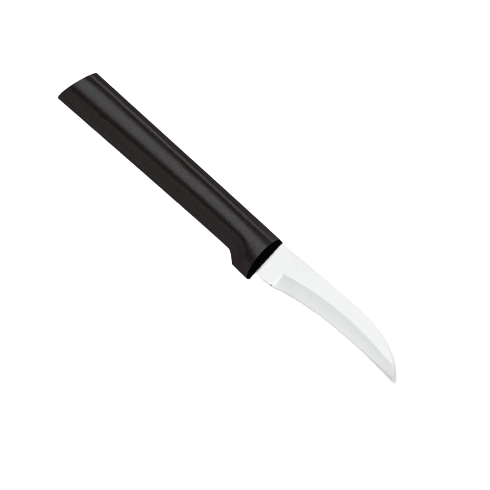 Handcrafted paring knife with a high carbon surgical stainless steel curved blade and a smooth solid handle, made in USA, featured in Kitchen & Food and Farm, Garden & Tool collections.