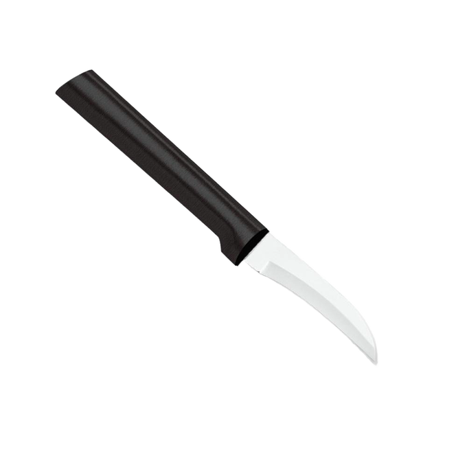 Handcrafted paring knife with a high carbon surgical stainless steel curved blade and a smooth solid handle, made in USA, featured in Kitchen & Food and Farm, Garden & Tool collections.