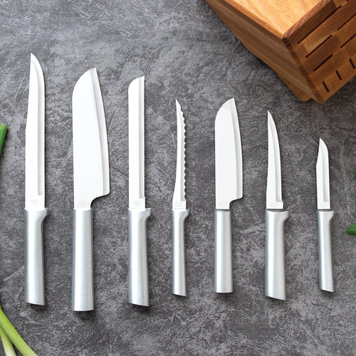 Rada Essential Oak Block Knife Set with Aluminum Handles