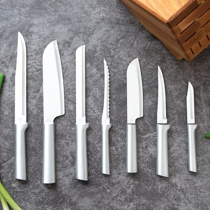 Rada Essential Oak Block Knife Set with Aluminum Handles