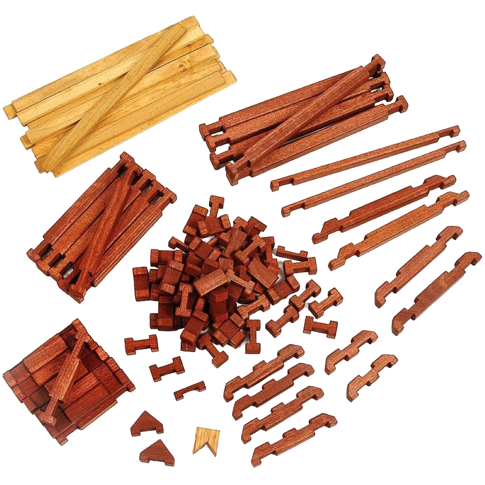 Handcrafted Wooden Log Sets made in USA by Amish artisans, featuring durable hardwood pieces with interlocking notches for creative indoor play, included in Toys, Books & Games and Amish Made collections.
