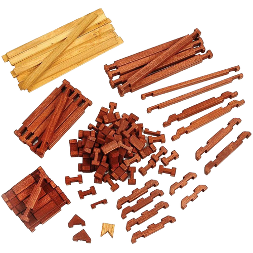 Handcrafted Wooden Log Sets made in USA by Amish artisans, featuring durable hardwood pieces with interlocking notches for creative indoor play, included in Toys, Books & Games and Amish Made collections.