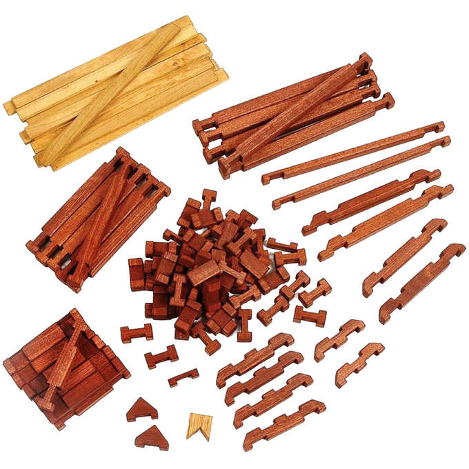 Handcrafted Wooden Log Sets made in USA by Amish artisans, featuring durable hardwood pieces with interlocking notches for creative indoor play, included in Toys, Books & Games and Amish Made collections.