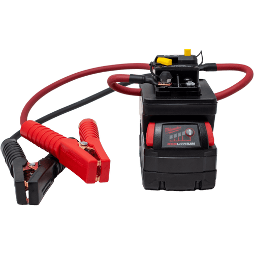 Compact portable jump start unit featuring heavy-duty clamps and a compatible battery pack, ideal for Farm, Garden & Tool and Hand Tools and Hardware collections.