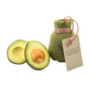 Natural wool avocado sock in olive color with drawstring and tag, designed to ripen a single avocado perfectly, featured in Kitchen & Food and Kitchen Gadgets collections.