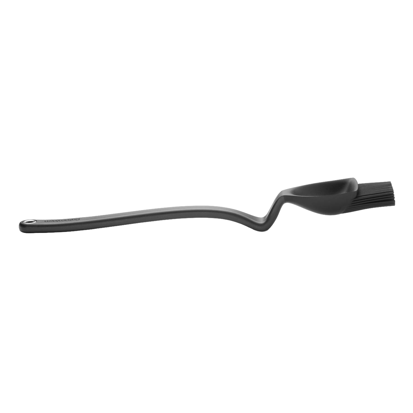 Flexible black basting brush with a deep scooping head and ergonomic handle, designed for grilling and cooking, ideal for Kitchen Gadgets and Grilling collections.