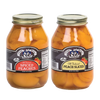 Two glass jars of handcrafted old-fashioned canned peaches featuring spiced peaches and peach slices, made in USA, ideal for Kitchen & Food, Pantry, USA Made, Best Sellers, and Promo Eligible collections.