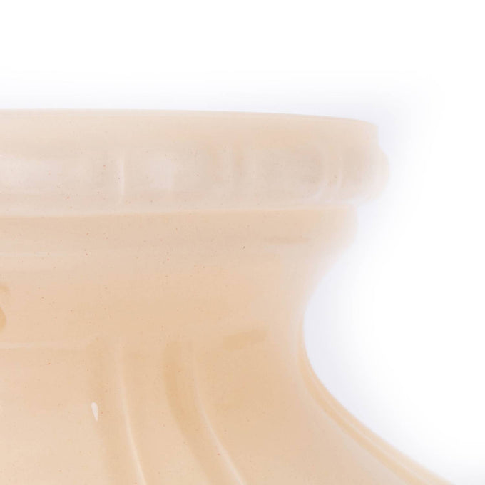 Close-up of a handcrafted glass lamp shade with a soft champagne finish and subtle black rose decoration, designed for Lamps & Lighting and Lamp Shades collections.