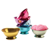 Set of six handcrafted aluminum ice cream bowls in blue, bright blue, green, gold, pink, and purple, ideal for Kitchen & Food, Dinnerware, and Specialty Equipment collections.