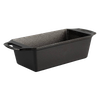 Rectangular cast iron loaf pan with dual handles, seasoned for even heat retention, handcrafted in USA, suitable for baking bread and included in Kitchen & Food and Cast Iron collections.