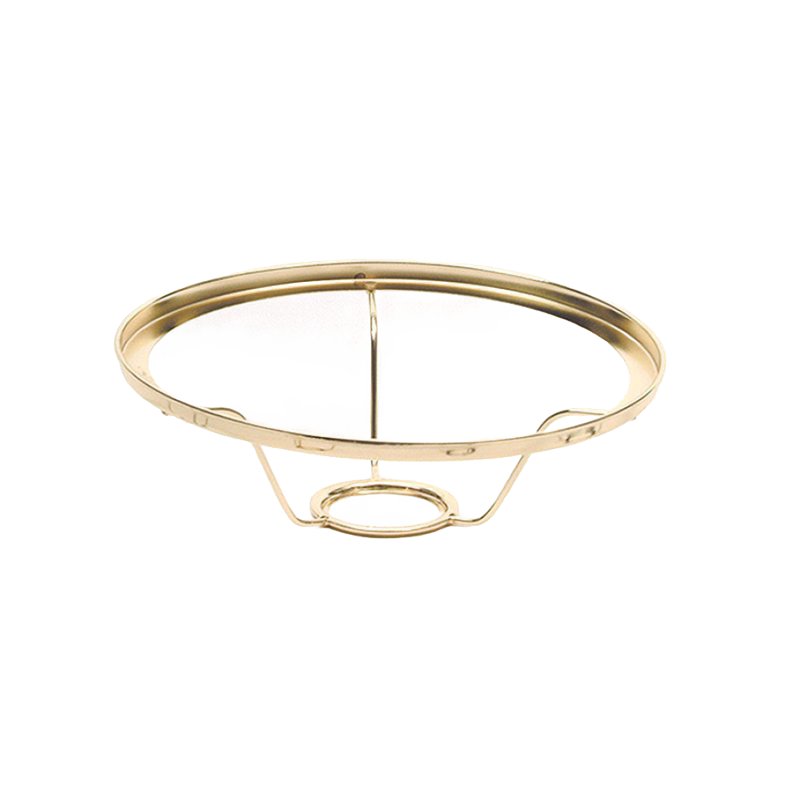 Brass-finished shade ring designed to secure a 10-inch diameter Aladdin glass lamp shade, crafted for durability and compatibility with vintage and modern lamps in lamps and lighting collections.