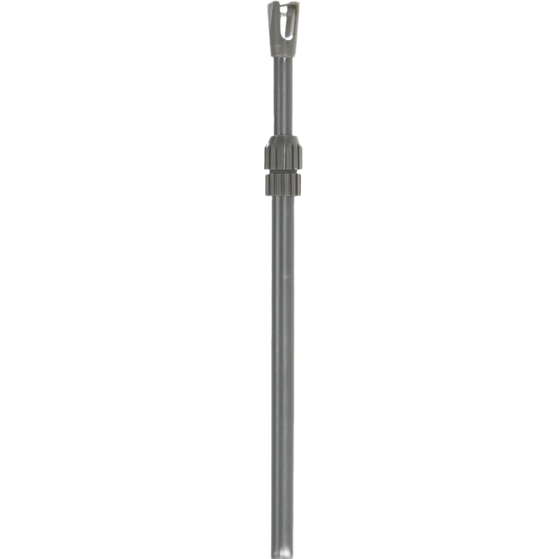 Durable weather-proof steel clothesline support pole with plastic end cap and adjustable lock, designed to elevate laundry and reduce stress on clotheslines, ideal for Home & Decor and Laundry Supplies collections.