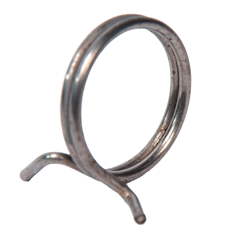 Close-up of a metal kick-off lever spring designed for use with apple peelers, highlighting its durable coil structure suitable for farm, garden, and kitchen tool collections.