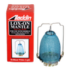 Red and black packaged Aladdin Lox-On Mantle with blue flame net and metal frame, designed as a replacement part for lamps, featured in Lamps & Lighting and Best Sellers collections.