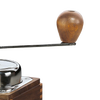 Close-up of the handcrafted wooden handle and top crank mechanism of a high-quality coffee mill, perfect for Farm, Garden & Tool, Kitchen & Food, Brewing Coffee and Tea, and Best Sellers collections.