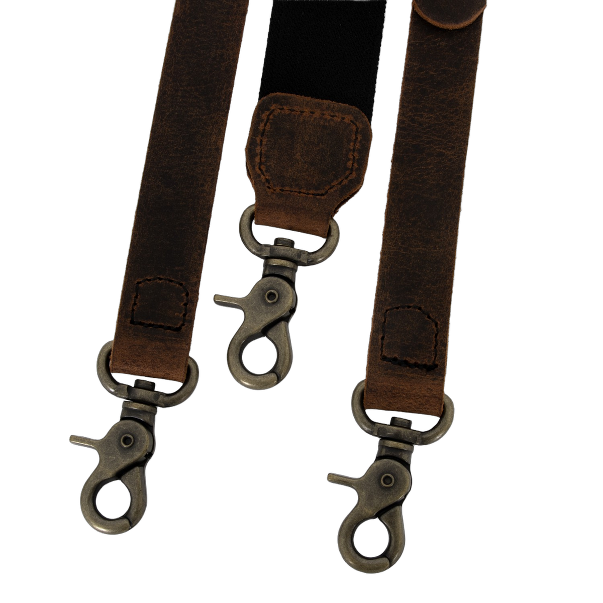 Amish-Made Leather Suspenders with Trigger Snaps