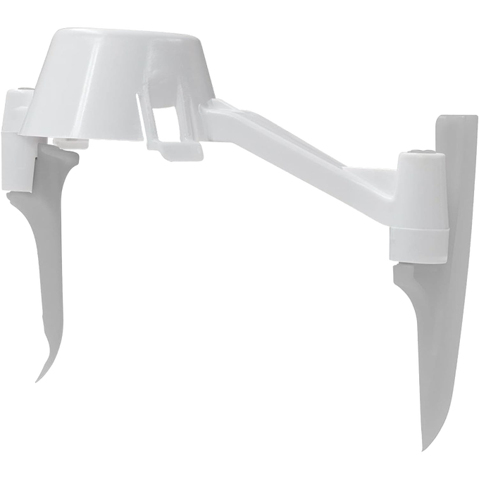 White plastic bowl scraper attachment designed to fit Bosch and NutriMill mixers, helping scrape the inner post and sides of the bowl, crafted for Kitchen & Food, Baking Supplies, Kitchen Gadgets, USA Made, and Best Sellers collections.