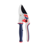 Ratchet anvil pruning shears with ergonomic blue and red twist handle, designed for cutting thicker woody stems with reduced hand strain, suitable for Farm, Garden & Tool and Lawncare collections.