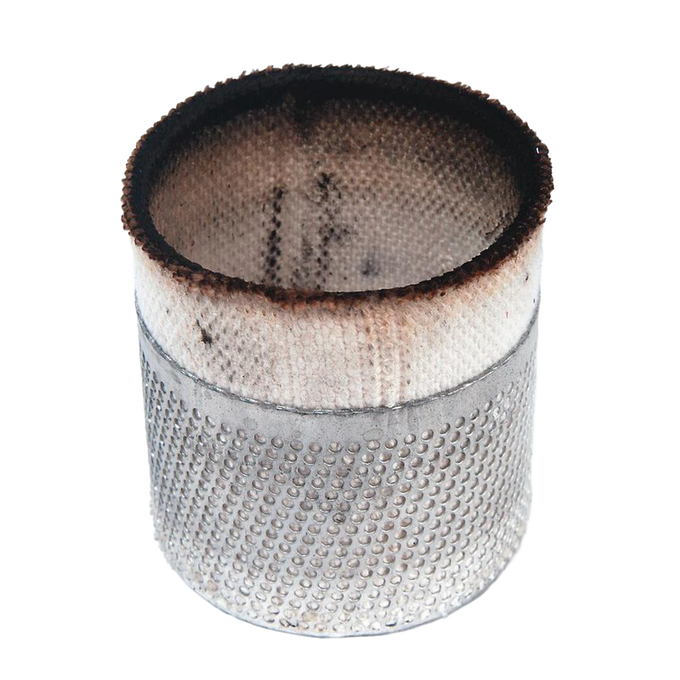 Close-up of a used stove burner wick with worn fabric and metal base, suitable for stoves and cookstoves in best sellers and promo eligible collections.