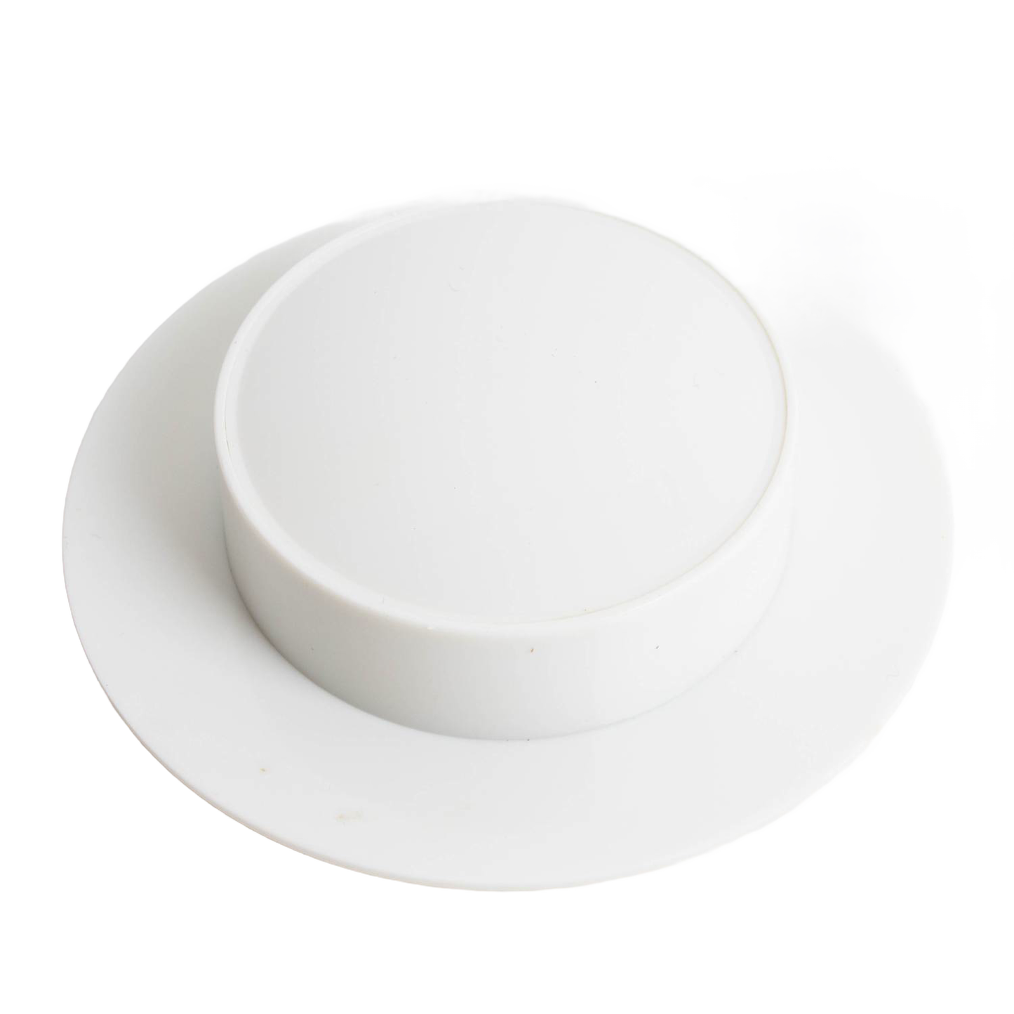 White plastic vegetable holder designed to safely grip produce while slicing, compatible with Kitchen & Food, Food Prep, Choppers and Cutters, Best Sellers, and Promo Eligible collections.