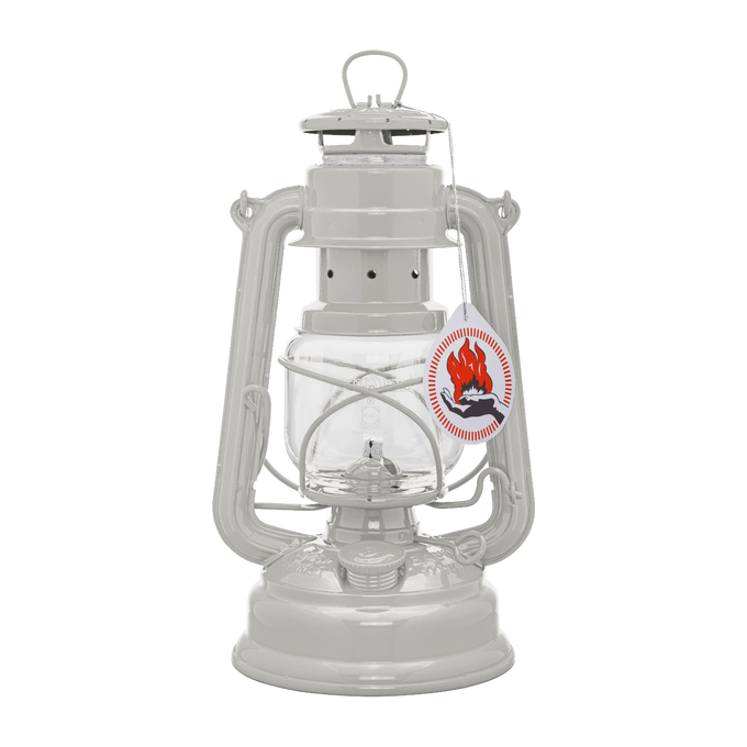 Handcrafted galvanized oil lantern with durable thermal heat-resistant SUPRAX globe and classic flame emblem, designed for reliable use in Camping, Lamps & Lighting, and Emergency Supplies collections.