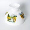 Handcrafted white glass lamp shade featuring detailed scenic illustrations of a mountain stream and natural landscapes, ideal for lamps & lighting, parts and accessories, and best sellers collections.
