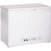 White large capacity freezer with dual power options, control panel on front, and compact design, ideal for appliances and refrigerator collections in best sellers section.