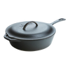 Extra deep cast iron chicken fryer with a lid featuring self-basting nubs, designed for even heating and versatile stovetop and oven use in Kitchen & Food and Cookware collections.