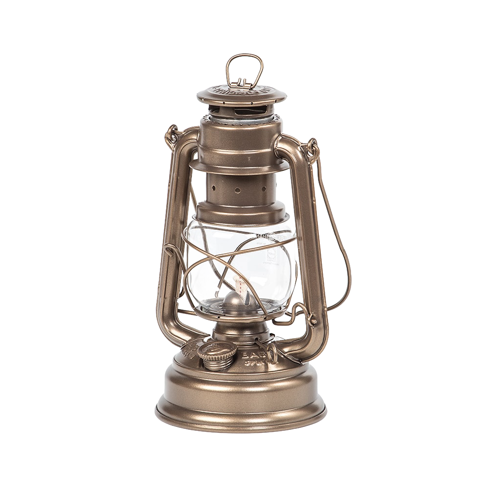 Galvanized oil lantern with clear heat-resistant thermal globe and protective metal frame, designed for reliable use in camping, emergency supplies, and outdoor lighting collections.
