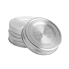 Set of three rust-proof stainless steel jar lids with airtight silicone gaskets, designed for regular mouth jars, perfect for kitchen pantry organization in Storage and Serving and Best Sellers collections.