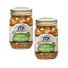 Two 15-ounce jars of handcrafted green tomato relish featuring visible chunks of vegetables in a glass jar with gold lids, ideal for Kitchen & Food, Pantry, USA Made, and Best Sellers collections.