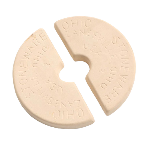 Handcrafted ceramic weight stones designed to fit numbered stoneware crocks, made in the USA, ideal for keeping food submerged during fermenting in Kitchen & Food and Food Preservation collections.