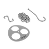 Lightweight stainless steel tripod lashing components including a circular disc with openings, hooks, and chain, designed for building branch tripods in Farm, Garden & Tool and Camping collections.