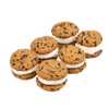 Five handcrafted chocolate chip whoopie pies with soft cookies and fluffy white filling, made in USA, perfect for Kitchen & Food, Snacks and Sweets, Best Sellers, and Promo Eligible collections.