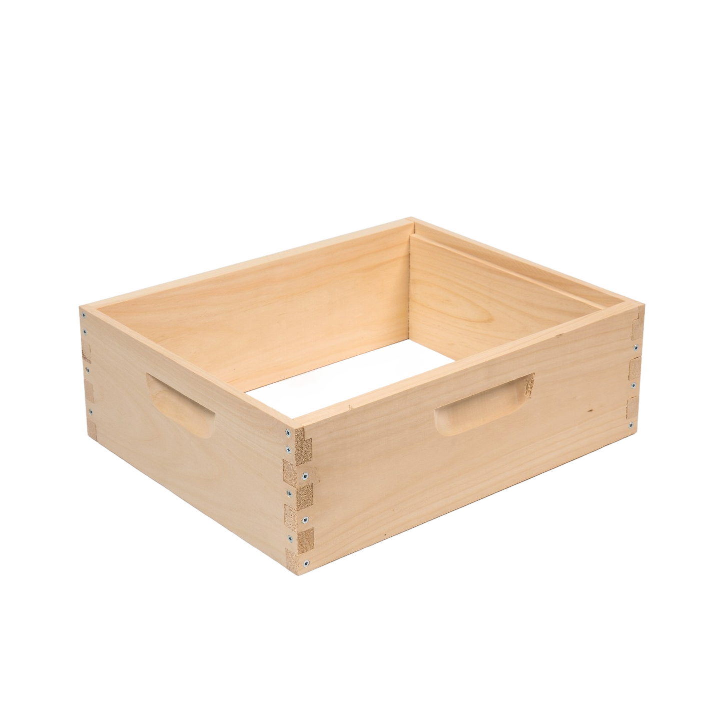 Handcrafted wooden bee box frame with smooth natural finish and built-in handles, Amish made in USA, perfect for beekeeping and farm garden use, part of best sellers collection.