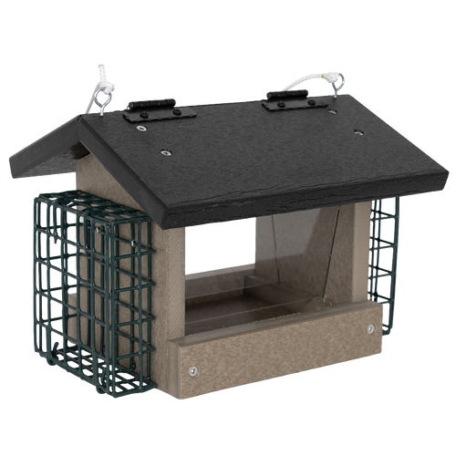 Small Polywood Bird Feeder with Suet Bin – Amish Made