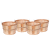 Set of four handcrafted Old-Time Poplar bushel baskets made in USA from untreated poplar wood with metal wire accents, ideal for Farm, Garden & Tool, Garden Accessories, and Best Sellers collections.