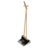 Tall dustpan and brush set featuring a tip-proof stainless steel pan, horsehair brush with beechwood handle, handcrafted in Germany, ideal for household cleaning and Home & Decor collections.