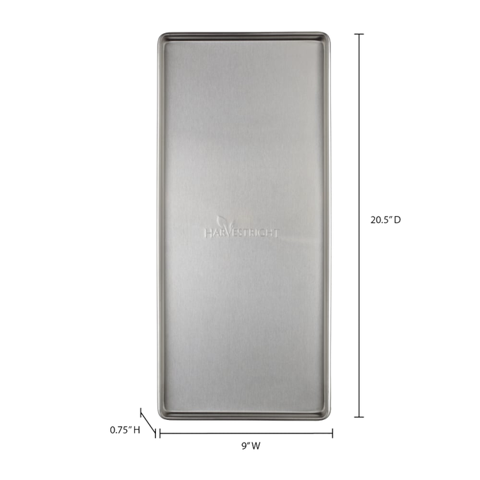 Stainless steel freeze dryer tray with raised edges for easy food drying, compatible with home freeze dryers, featured in Kitchen & Food, Food Preservation, Drying, Best Sellers, and Promo Eligible collections.